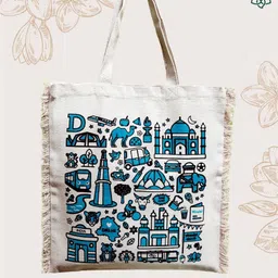 MAATIR DESIGNS Shopper Tote Bag with Fringed-image-90