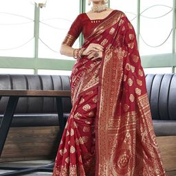 KALINI Floral Zari Banarasi Saree-image-24