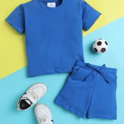 Knitting Doodles Boys Pure Cotton Round Neck T-Shirt With Shorts-image-4
