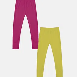 KiddoPanti Girls Pack Of 2 Ankle-Length Leggings-21