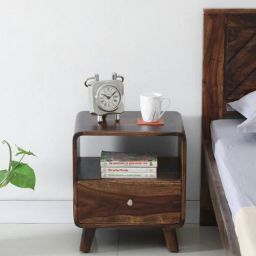 woodsworth from pepperfry Jelks Solid Wood Bedside Table in Scratch Resistant Provincial Teak Finish-picture-5