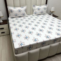 Pure Decor Royal Passion White Pure Cotton 380 TC Queen Bedsheet Set-2.28 m x 2.54 m-image-35