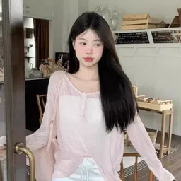 KPOP Women Semi Sheer Top-image-99