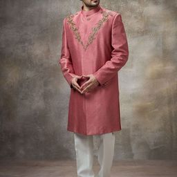 Rivaar By Rocky Star Embroidered Sherwani Set-image-47