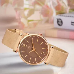 IIK COLLECTION Women Dial & Leather Bracelet Style Straps Analogue Watch IIK-3219W-32