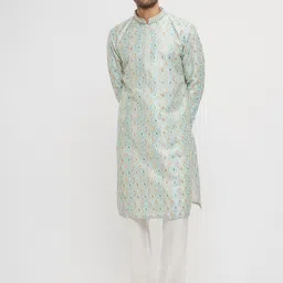 Twamev Men Embroidered Regular Thread Work Kurta with Trousers-picture-42