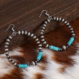 StyleCast x Revolte Silver-Plated Artificial Beaded Circular Shaped Drop Earrings-image-36