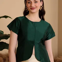 Frolic Rolic Round Neck Short Sleeves Saree Blouse-picture-10