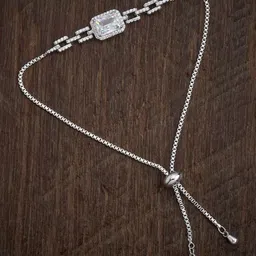 Kushal's Fashion Jewellery Women Rhodium Plated Cubic Zirconia Wraparound Bracelet-image-83