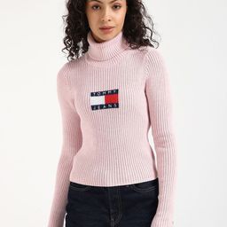 Tommy Hilfiger Women Brand Logo Printed Turtle Neck Pullover-image-18
