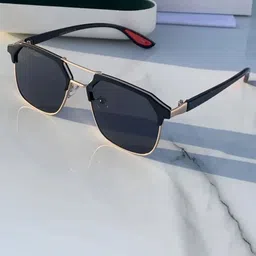 SPADEACES Men Black Lens & Black Square Sunglasses with-image-58