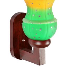 Somil Premium Designer Glass Wall / Night Lamp Elegant & Stylish Dcor Accent for Modern Interiors, color- Green, Yellow, Size:- 17 X 25 X 27 CM-image-76