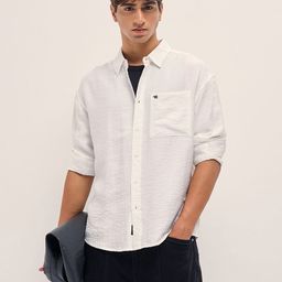 THE BEAR HOUSE Pinstripes Striped Spread Collar Relaxed Fit Casual Shirt-picture-17