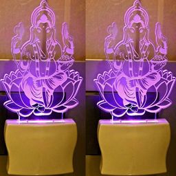SOMIL Set of 2 Transparent & White Textured Glass Wall Lamp-image-92