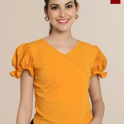 Mast & Harbour Women Pack of 2 Solid Puff Sleeves Regular Top-picture-3