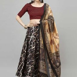 Kaizen TEXO FAB Semi-Stitched Lehenga & Unstitched Blouse With Dupatta-image-98