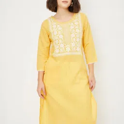 max Women Floral Embroidered Chikankari Kurta-image-88
