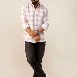 SURHI Men Relaxed Gingham Checks Striped Casual Shirt-image-93