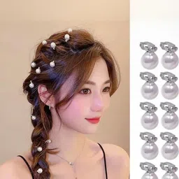 Ziory Girls Set of 10 Faux Pearl Design Hair Clips-picture-11