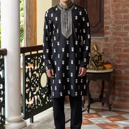 PATR Men Ethnic Motifs Embroidered Regular Thread Work Kurta with Trousers-36