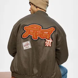 The Souled Store Men Typography Lightweight Open Front Jacket-16