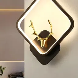 KINIS Yellow & Black Printed Acrylic Square Shaped Wall Lamp-25