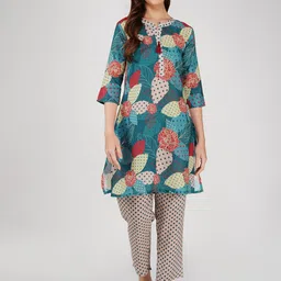 Bindigasm Printed Tunic With Trouser Co-Ords-picture-3