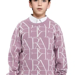 RARE ONES Boys Abstract Printed Round Neck Pullover Sweater-image-34