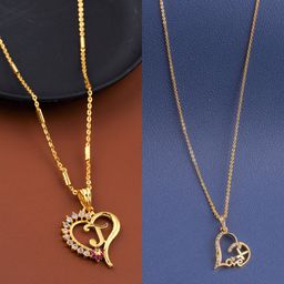 Boghra Sales Set Of 2 Gold-Plated Brass American Diamond Chain-19
