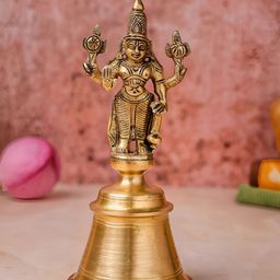 The Advitya Gold-Toned Religious Lord Vishnu Standing On Ringing Bell Curio Showpiece-image-26