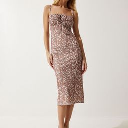 Happiness istanbul Animal Print Sheath Midi Dress-image-56