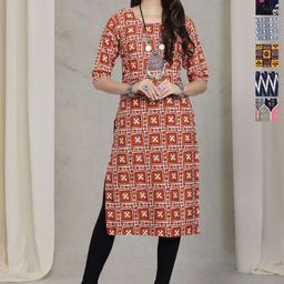 7Threads Women Pack Of 6 Ethnic Motifs Printed Daily Straight Kurtas-image-81