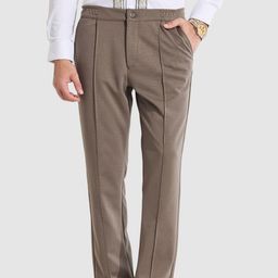Snitch Men Light Brown Relaxed Fit Trousers-image-69