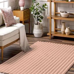 LUXEHOME INTERNATIONAL Peach-Coloured Striped Anti-Skid Carpet-image-87