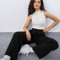 The Souled Store Women Straight Fit Pleated Korean Pants-image-61