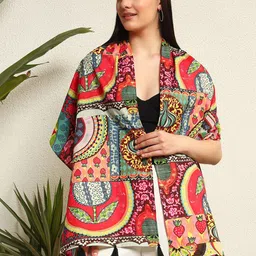 Ravaiyaa Women Printed Cotton Tasseled Scarf-picture-2
