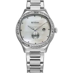 Titan Women Embellished Dial & Stainless Steel Bracelet Style Straps Analogue Watch 95289SM01-picture-33