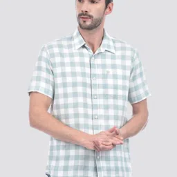 Numero Uno Men Spread Collar Gingham Checks Printed Cotton Casual Shirt-image-21