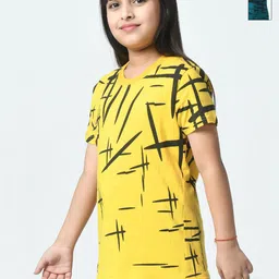 BAESD Girls Pack of 2 Abstract Printed Round Neck Cotton T-shirts-image-74