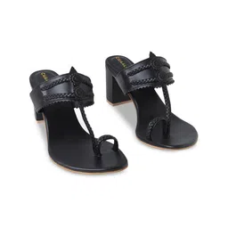 CHAAL CHALAN Women Open Toe Ethnic Block Sandals-31