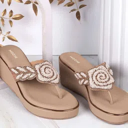 Mochi Women Embellished Wedge Sandals-49