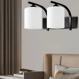 KINIS Black & White Cylinder Shaped Metal Wall Lamp With Bulb-image-22