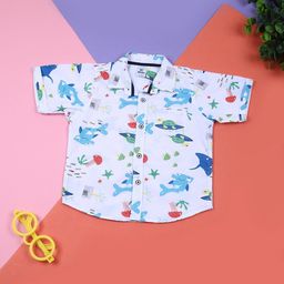 V-Mart Boys Spread Collar Conversational Printed Cotton Casual Shirt-picture-24