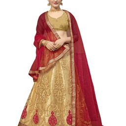Maroosh Embroidered Thread Work Unstitched Lehenga & Blouse With Dupatta-0
