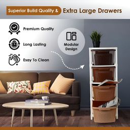 Aura Brown & Beige Modular 4-Layer Drawer Multi-Utility Organisers - 73 Ltr image 2