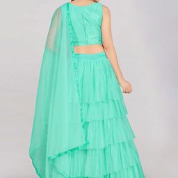 DIVASTRI Embroidered Thread Work Semi-Stitched Lehenga & Unstitched Blouse With Dupatta image 3