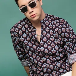 SHOWOFF Men Standard Slim Fit Floral Opaque Printed Casual Shirt-picture-42