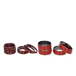 SOMIL Set Of 12 Glass Artificial Stones & Beads Bangles-picture-13