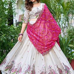 KALINI Women Embroidered Semi-Stitched Lehenga & Unstitched Blouse With Dupatta-picture-29