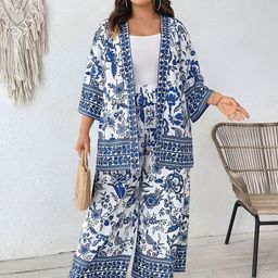 Moda Rapido PrintedKimono With Palazzo Co-Ords-picture-8